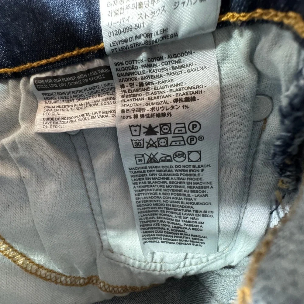 Levis 541 Jeans Mens 40x34 Fits 40x32 Athletic Fit Taper Stretch Denim Dark Wash